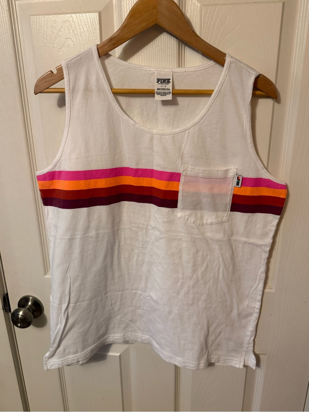 PINK Victoria's Secret White Scoop Neck Tank